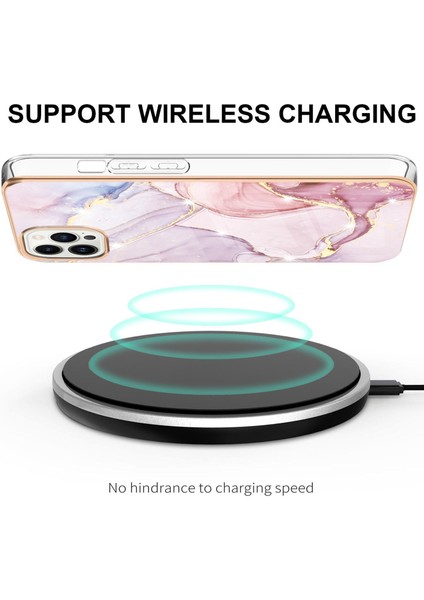 iPhone 13 Pro Için Mermer Desen Yumuşak Tpu Tampon Kılıf Kapak Rose Gold (Yurt Dışından) fırsatları