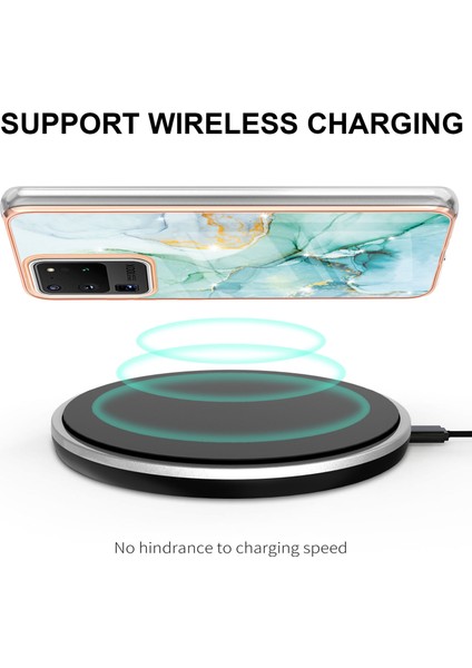 Samsung Galaxy S20 Ultra Için Mermer Desen Yumuşak Tpu Tampon Kılıf Kapak Turkuaz (Yurt Dışından) fırsatları