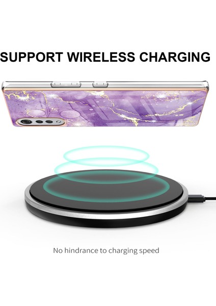 Lg Velvet 5g Için Mermer Desen Yumuşak Tpu Tampon Kılıf Kapak Mor (Yurt Dışından) fırsatları