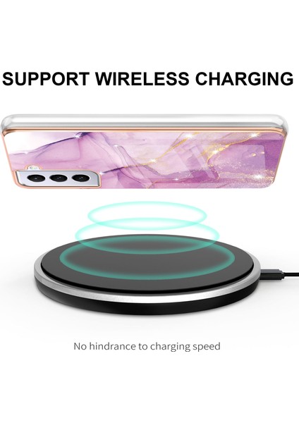 Samsung Galaxy S21+ 5g Için Mermer Desen Yumuşak Tpu Tampon Kılıf Kapak Pembe (Yurt Dışından)