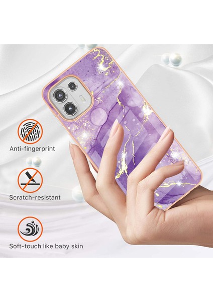 Motorola Edge 20 Lite Için Mermer Desen Yumuşak Tpu Tampon Kılıf Kapak Mor (Yurt Dışından) fiyatları
