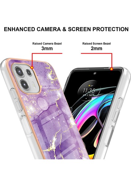 Motorola Edge 20 Lite Için Mermer Desen Yumuşak Tpu Tampon Kılıf Kapak Mor (Yurt Dışından) modelleri