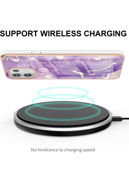 Motorola Edge 20 Lite Için Mermer Desen Yumuşak Tpu Tampon Kılıf Kapak Mor (Yurt Dışından) fırsatları
