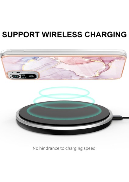 Xiaomi Redmi Note 10 4g / Note 10S Için Mermer Desen Yumuşak Tpu Tampon Kılıf Kapak Rose Gold (Yurt Dışından)