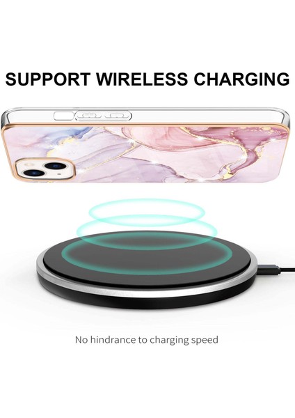 iPhone 13 Mini Için Mermer Desen Yumuşak Tpu Tampon Kılıf Kapak Rose Gold (Yurt Dışından)