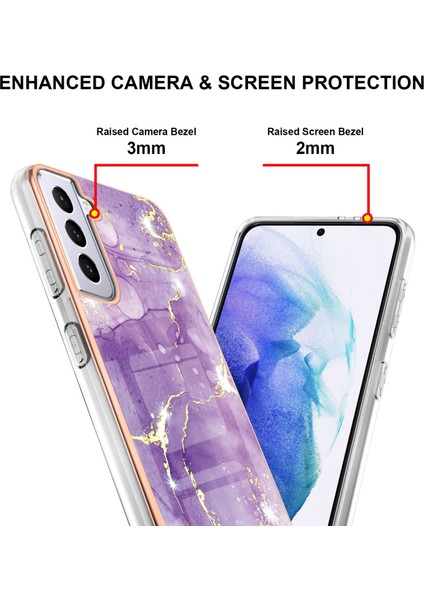 Samsung Galaxy S21+ 5g Için Mermer Desen Yumuşak Tpu Tampon Kılıf Kapak Mor (Yurt Dışından) modelleri