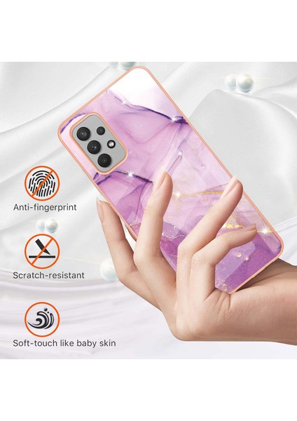 Samsung Galaxy A32 4g Için Mermer Desen Yumuşak Tpu Tampon Kılıf Kapak Pembe (Yurt Dışından)