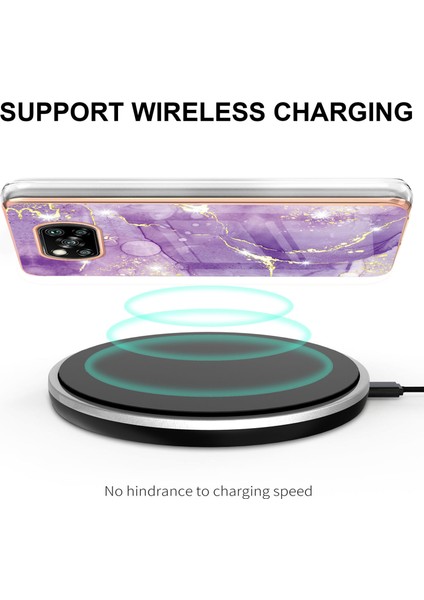 Xiaomi Poco X3 Için Mermer Desen Yumuşak Tpu Tampon Kılıf Kapak Mor (Yurt Dışından)