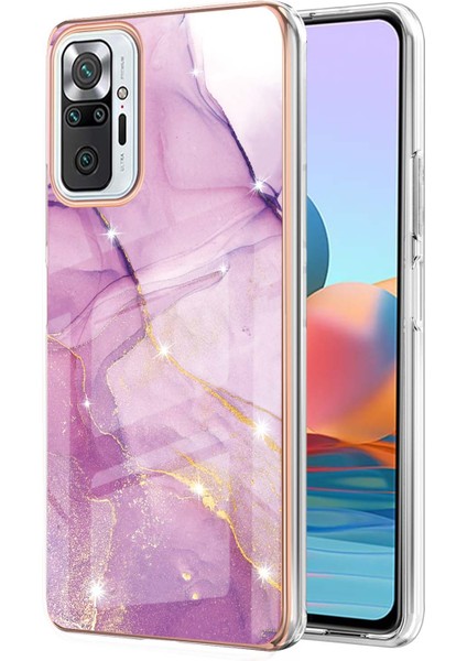 Xiaomi Redmi Note 10 Pro / 10 Pro Max Için Mermer Desen Yumuşak Tpu Tampon Kılıf Kapak Pembe (Yurt Dışından)