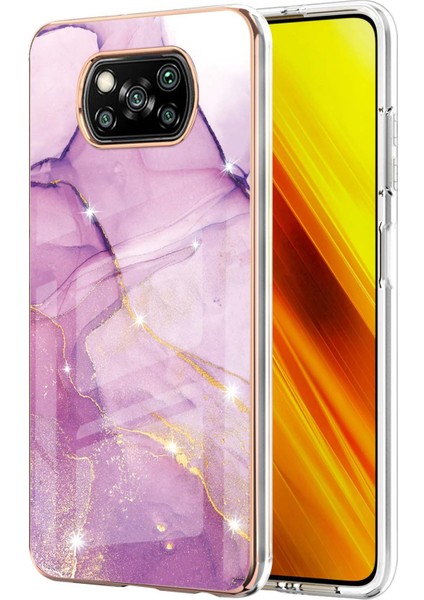 Xiaomi Poco X3 Için Mermer Desen Yumuşak Tpu Tampon Kılıf Kapak Pembe (Yurt Dışından)