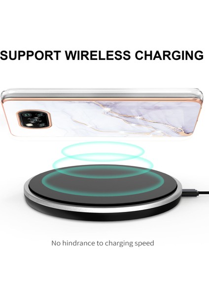 Xiaomi Poco X3 Için Mermer Desen Yumuşak Tpu Tampon Kılıf Kapak Beyaz (Yurt Dışından)