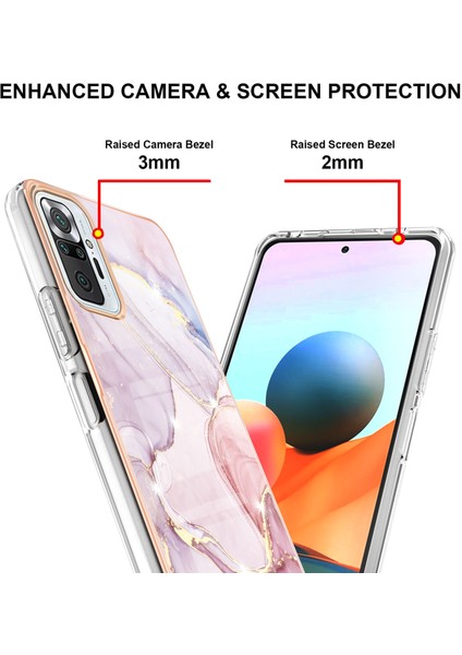 Xiaomi Redmi Note 10 Pro / 10 Pro Max Için Crossbody Askı Ipi Telefon Kılıfı Silikon Mermer Desen Yumuşak Tpu Tampon Kapağı Rose Gold (Yurt Dışından) fiyatları