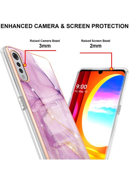 Lg Velvet 5g Için Crossbody Askı Ipi Telefon Kılıfı Silikon Mermer Desen Yumuşak Tpu Tampon Kapağı Pembe (Yurt Dışından) fiyatları