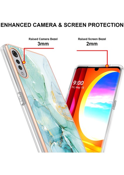 Lg Velvet 5g Için Crossbody Askı Ipi Telefon Kılıfı Silikon Mermer Desen Yumuşak Tpu Tampon Kapağı Turkuaz (Yurt Dışından) fiyatları