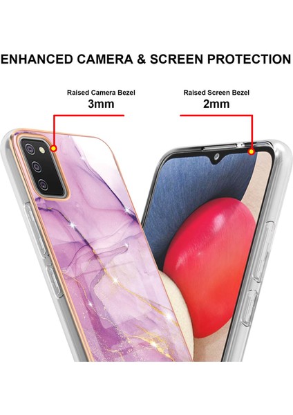 Samsung Galaxy A02S Için Crossbody Askı Ipi Telefon Kılıfı Silikon Mermer Desen Yumuşak Tpu Tampon Kapağı Pembe (Yurt Dışından)