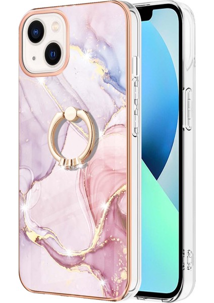 iPhone 13 Için Mermer Desen Yumuşak Tpu Tampon Halka Tutucu Stand Kılıf Kapağı Rose Gold (Yurt Dışından) fiyatları
