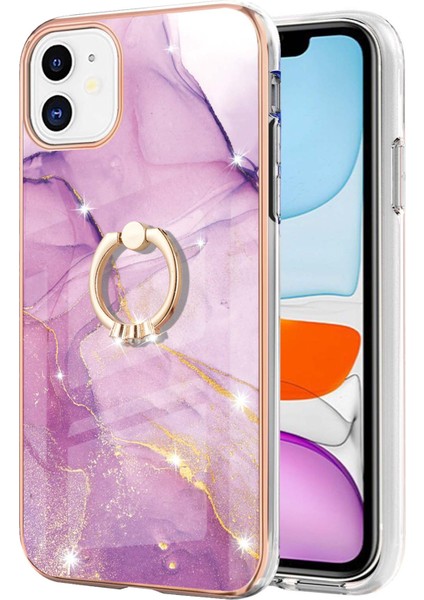iPhone 11 Için Mermer Desen Yumuşak Tpu Tampon Halka Tutucu Stand Kılıf Kapağı Pembe (Yurt Dışından) fiyatları