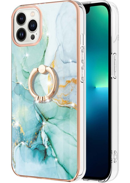 iPhone 13 Pro Için Mermer Desen Yumuşak Tpu Tampon Halka Tutucu Stand Kılıf Kapağı Turkuaz (Yurt Dışından) fiyatları