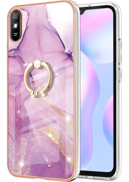 Xiaomi Redmi 9A Için Mermer Desen Yumuşak Tpu Tampon Halka Tutucu Stand Kılıf Kapağı Pembe (Yurt Dışından) fiyatları