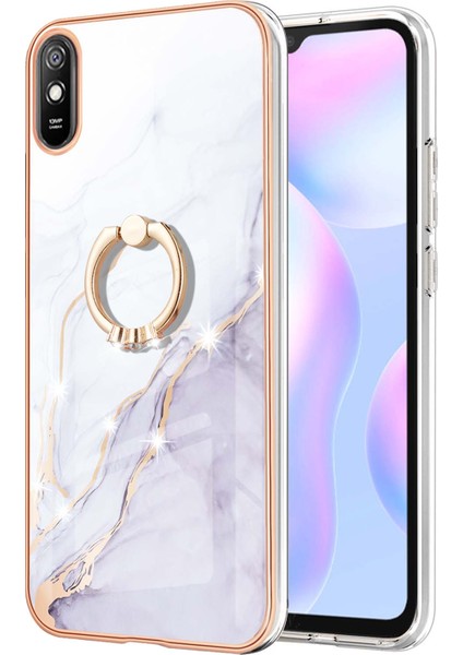 Xiaomi Redmi 9A Için Mermer Desen Yumuşak Tpu Tampon Halka Tutucu Stand Kılıf Kapağı Beyaz (Yurt Dışından) fiyatları