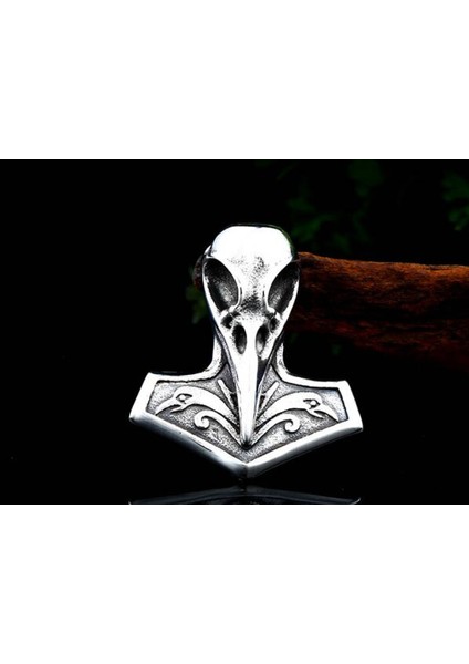 Daisybydaisy Paslanmaz Çelik Kehanet Zeka Simgesi Kuzgun Kuş Viking Kolye