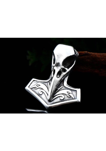 Daisybydaisy Paslanmaz Çelik Kehanet Zeka Simgesi Kuzgun Kuş Viking Kolye