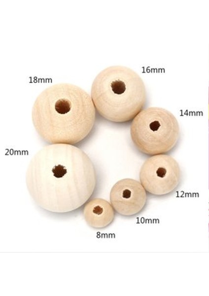 18 mm Ham Işlenmemiş Ahşap Boncuk - 100 Gram (±50 Adet )