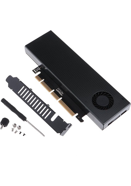 Çift Arabirim M + B Key M.2 Nvme Pcı-E'ye Genişletme Kartı ve Soğutma Fanı Kılıfı (Yurt Dışından)