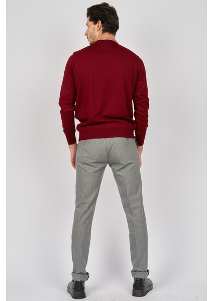 Erkek Bisiklet Yaka Yün Kazak 4536063 Bordo fırsatları