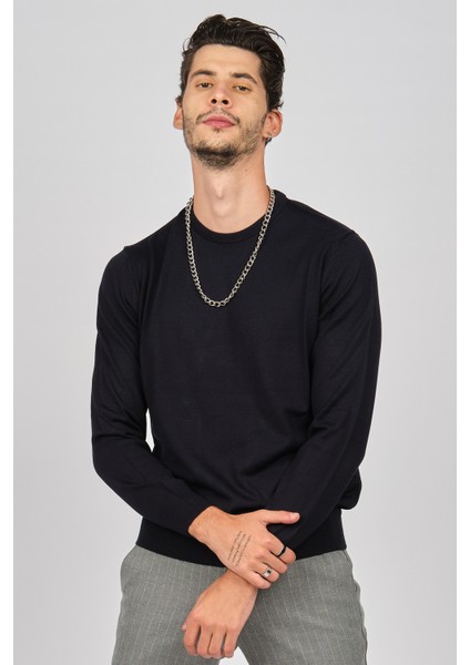 Erkek Bisiklet Yaka Yün Kazak 4536063 Lacivert fiyatları