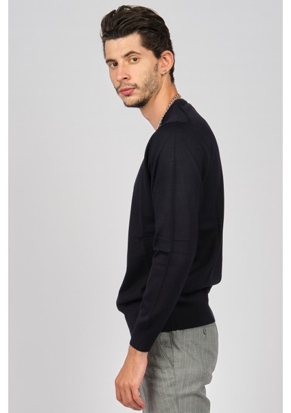 Erkek Bisiklet Yaka Yün Kazak 4536063 Lacivert modelleri
