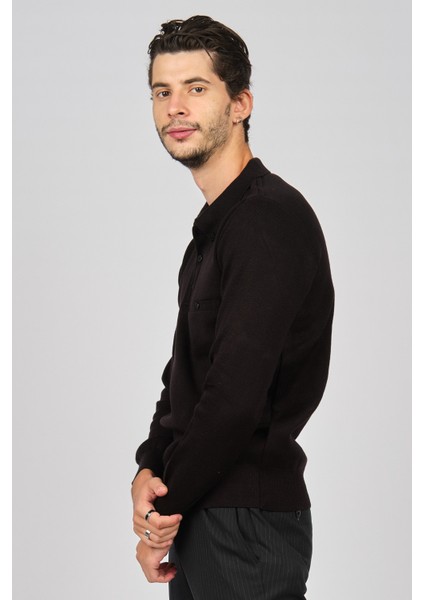 Erkek Polo Yaka Kazak 6081214 Siyah modelleri