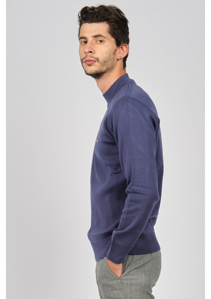 Erkek Yarım Balıkçı Kazak 6081215 Indigo modelleri