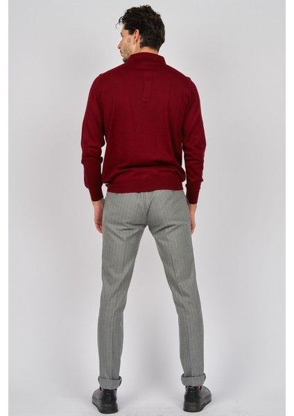 Erkek Baklava Desenli Yün Kazak 4536034 Bordo fırsatları