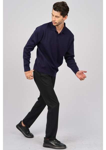 Erkek Polo Yaka Yün Kazak 4358104 Indigo fiyatları