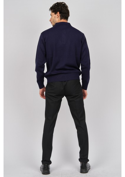 Erkek Polo Yaka Yün Kazak 4358104 Indigo fırsatları