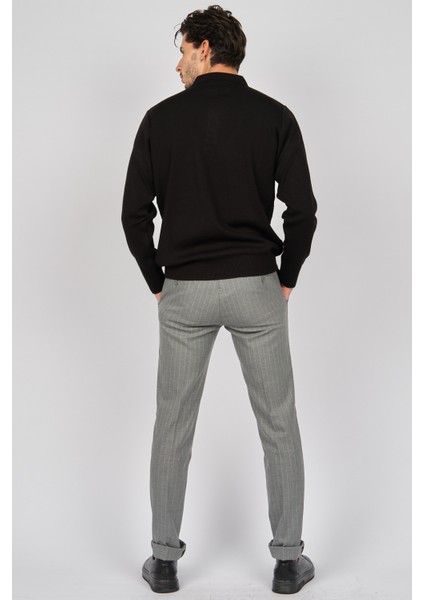 Erkek Desenli Yün Kazak 4538144 Siyah fırsatları