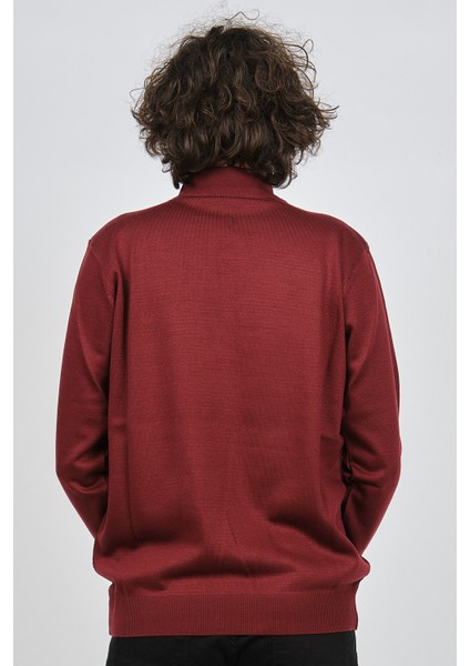 Erkek Desenli Yarım Balıkçı Yün Kazak 1578717 Kırmızı indirimleri