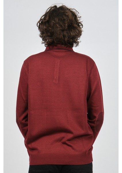 Erkek Polo Yaka Yün Kazak 1578418 Kırmızı indirimleri