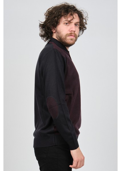 Erkek Polo Yaka Yün Kazak 1578418 Bordo fırsatları