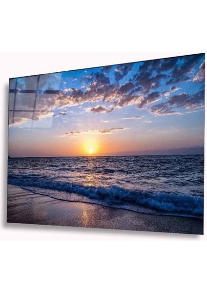 Dekorcumshop Günbatımı Manzara Cam Tablo 4mm Dayanıklı Temperli Cam