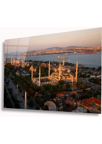 Dekorcumshop Istanbul Camii Manzara Cam Tablo 4mm Dayanıklı Temperli Cam
