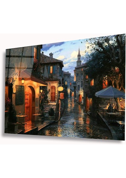 Dekorcumshop Şehir Manzara Cam Tablo 4mm Dayanıklı Temperli Cam