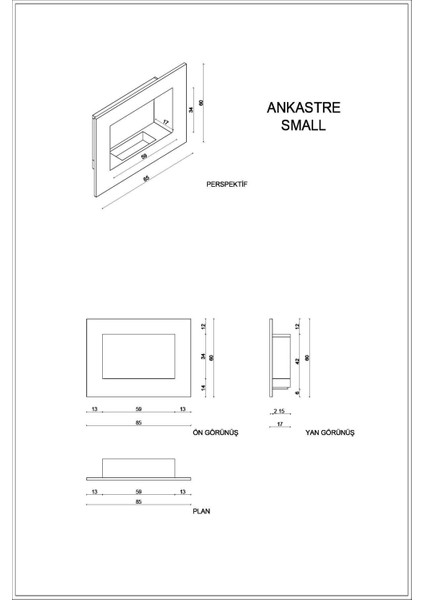 Ankastre Small Bacasız Şömine fırsatları