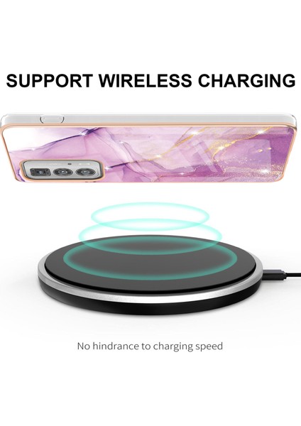 Motorola Edge 20 Pro Için Mermer Desen Yumuşak Tpu Tampon Kılıf Kapak Pembe (Yurt Dışından) fırsatları