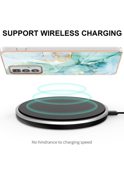 Motorola Edge 20 Pro Için Mermer Desen Yumuşak Tpu Tampon Kılıf Kapak Turkuaz (Yurt Dışından) fırsatları