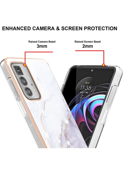 Motorola Edge 20 Pro Için Mermer Desen Yumuşak Tpu Tampon Kılıf Kapak Beyaz (Yurt Dışından) modelleri