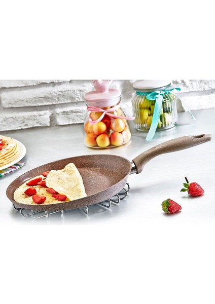 SF5428GR Granit Line Kahverengi Krep Tavası 28 cm.