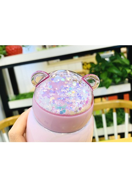 Yaratıcı Kore Ins Sequins Küçük Domuz Paslanmaz Çelik Termos Kupası (Yurt Dışından)