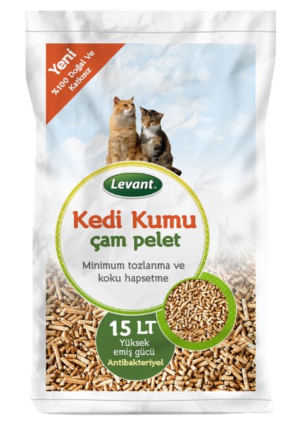 Kedi Kumu Çam Pelet Organik Ağaç Kokulu 15 Lt